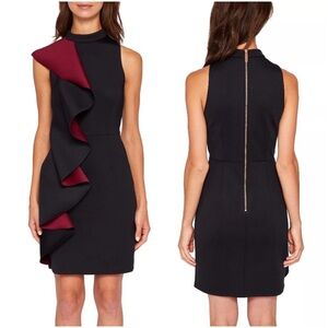 Ted Baker London Contrast Ruffle Body-Con Dress
